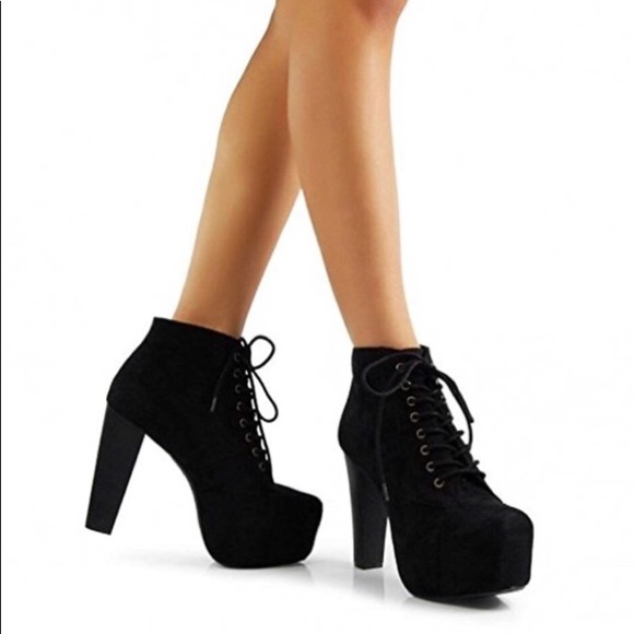 Black platform booties - Picture 6 of 6